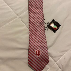 IU Hoosiers tie, Indiana Gingham, NWT, red mens tie